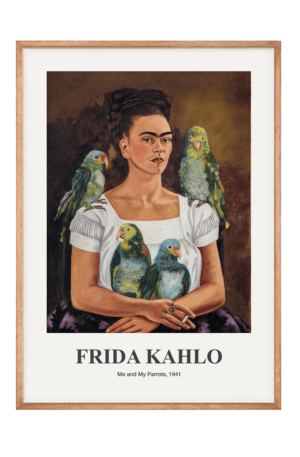 Frida Kahlo - Me and My Parrots Plakat - 70x100