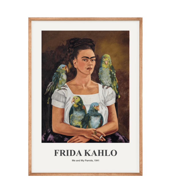 Frida Kahlo - Me and My Parrots Plakat - 70x100