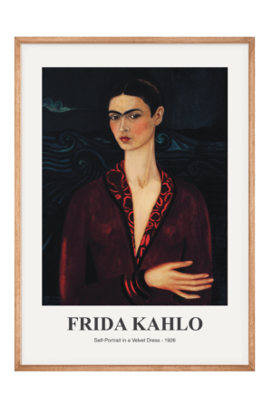 Frida Kahlo - Self-Portrait in a Velvet Dress Plakat - 70x100