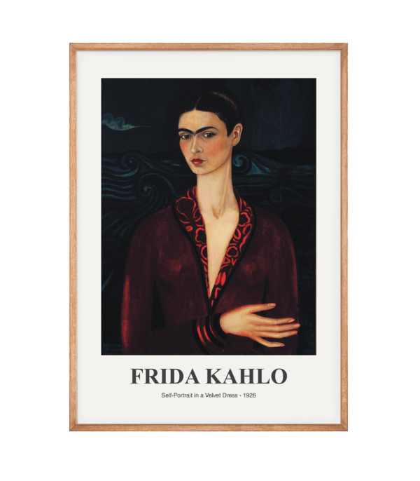 Frida Kahlo - Self-Portrait in a Velvet Dress Plakat - 70x100