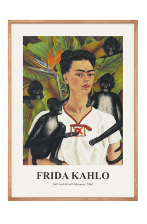 Frida Kahlo - Self-Portrait with Monkeys Plakat - 70x100