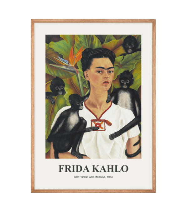 Frida Kahlo - Self-Portrait with Monkeys Plakat - 70x100