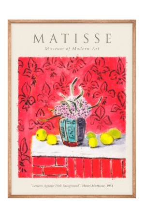 Henri Matisse  - Lemons against Pink Background Plakat - 70x100
