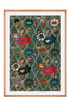Japanese flower fan pattern by G.A. Audsley - 60x84