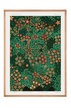 Japanese floral print pattern from section VII plate IX. by G.A. Audsley - 60x84