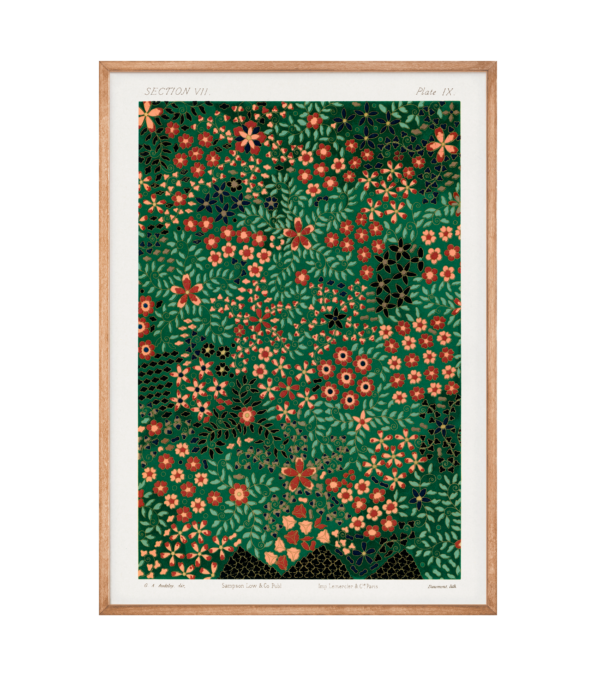 Japanese floral print pattern from section VII plate IX. by G.A. Audsley - 60x84