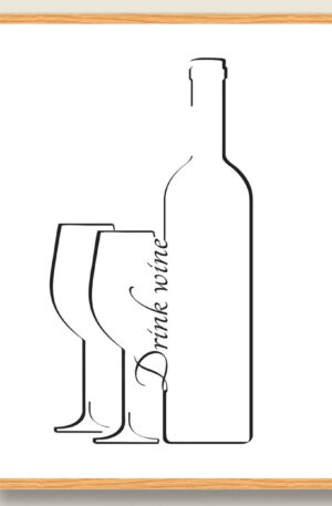 Drink vine - vinplakat (Størrelse: L - 50x70cm (B2))