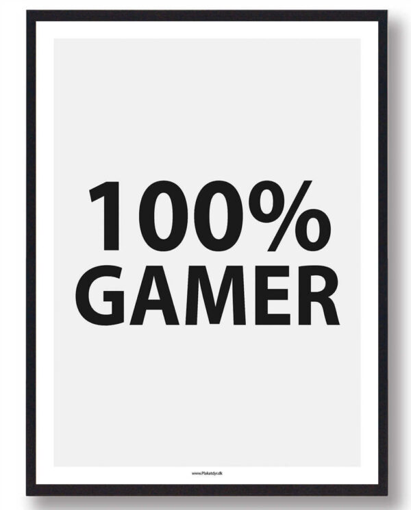 100% GAMER - gamerplakat (PC) (Størrelse: L - 50x70cm (B2))