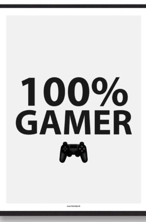 100% GAMER - gamerplakat (konsol) (Størrelse: L - 50x70cm (B2))