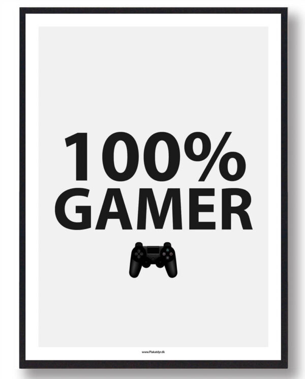 100% GAMER - gamerplakat (konsol) (Størrelse: L - 50x70cm (B2))