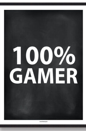 100% GAMER - gamerplakat (sort PC) (Størrelse: L - 50x70cm (B2))