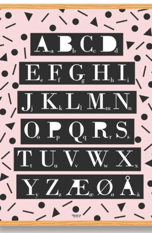 ABC-plakat (lyserød) (Størrelse: L - 50x70cm (B2))