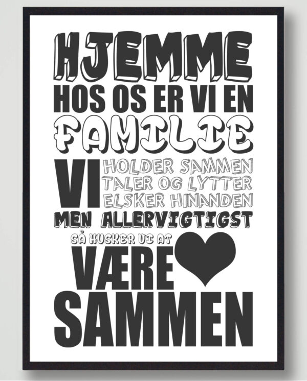 Hjemme hos os... (Hvid) - plakat (Størrelse: S - 21x29