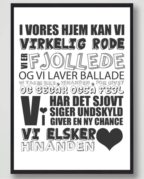 I vores hjem kan vi - plakat (Størrelse: S - 21x29