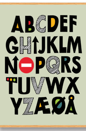 ABC grøn- plakat (Størrelse: L - 50x70cm (B2))