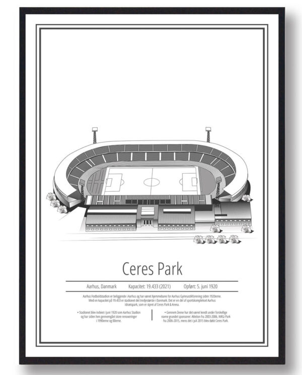 AGF - Aarhus - stadion plakat (Størrelse: S - 21x29