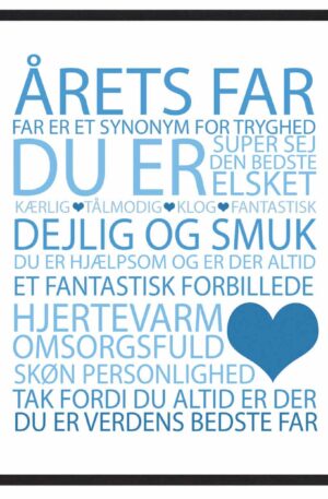 Årets far plakat - blå (Størrelse: S - 21x29