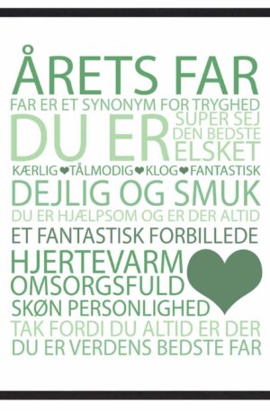 Årets far plakat - grøn (Størrelse: S - 21x29