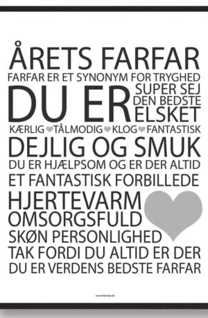 Årets farfar plakat (Størrelse: S - 21x29