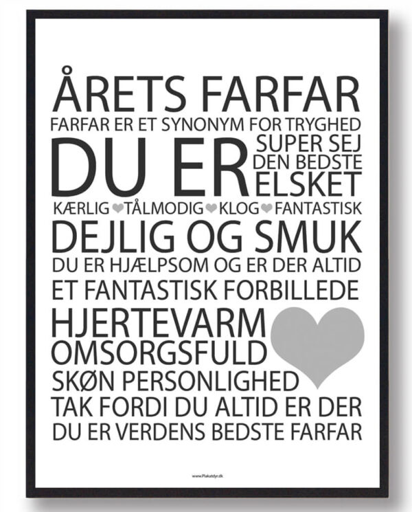 Årets farfar plakat (Størrelse: S - 21x29