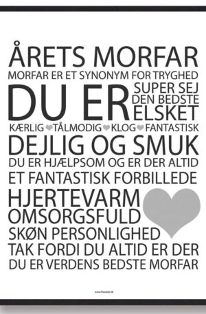 Årets morfar plakat (Størrelse: S - 21x29