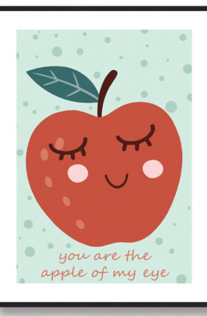 Æble - frugt plakat (Størrelse: L - 50x70cm (B2))
