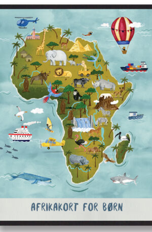 Afrikakort - håndtegnet plakat (Størrelse: L - 50x70cm (B2))