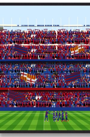 FC barcelona plakater - fodboldplakat (Størrelse: S - 21x29