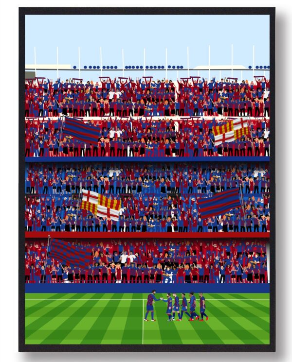 FC barcelona plakater - fodboldplakat (Størrelse: S - 21x29