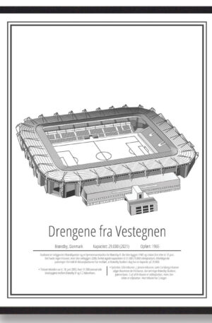 Brøndby stadion plakat (Størrelse: S - 21x29