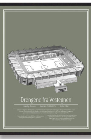 Brøndby stadion plakat (Størrelse: S - 21x29