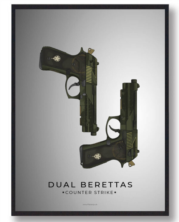 Dual Berettas - CS gamerplakater (Størrelse: L - 50x70cm (B2))