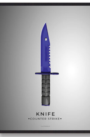 Blue knife - CS gamerplakater (Størrelse: L - 50x70cm (B2))