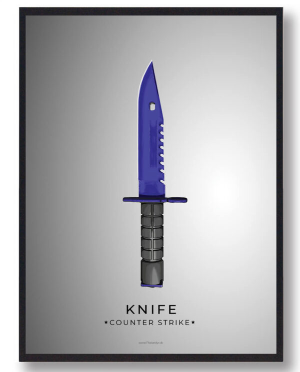 Blue knife - CS gamerplakater (Størrelse: L - 50x70cm (B2))