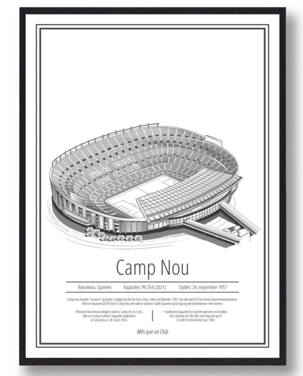 Camp Nou Barcelona - stadion plakat (Størrelse: S - 21x29