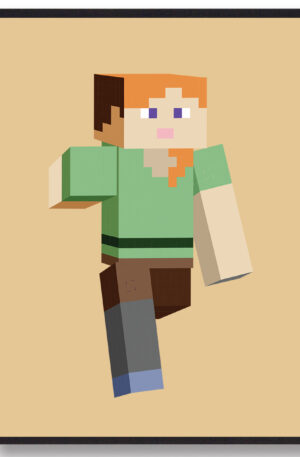 Pige - minecraft gamerplakater (gul) (Størrelse: L - 50x70cm (B2))