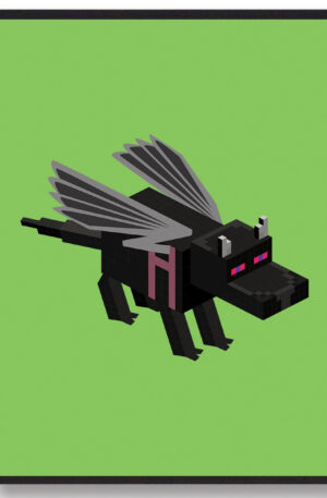 Ender Dragon grøn - minecraft gamerplakater (Størrelse: L - 50x70cm (B2))