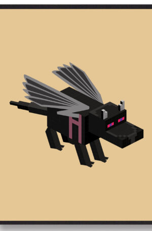 Ender Dragon gul - minecraft gamerplakater (Størrelse: L - 50x70cm (B2))