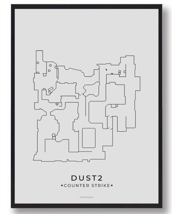 Dust2 map - CS gamerplakater (Størrelse: L - 50x70cm (B2))