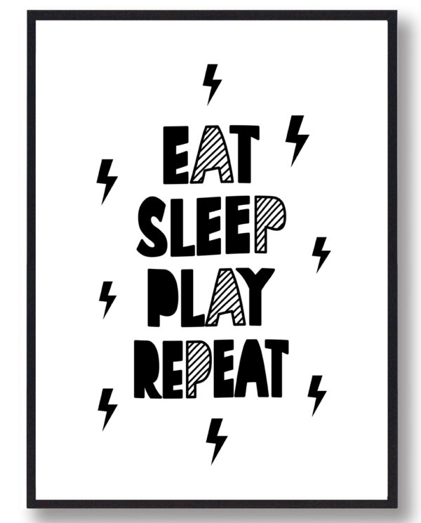 Play Repeat - plakat (Størrelse: L - 50x70cm (B2))