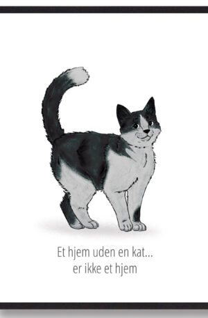 Et hjem uden en kat...  katte plakat (Størrelse: L - 50x70cm (B2))