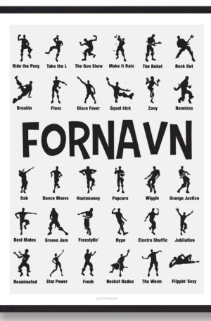 Fortnite plakat med navn (Størrelse: L - 50x70cm (B2))