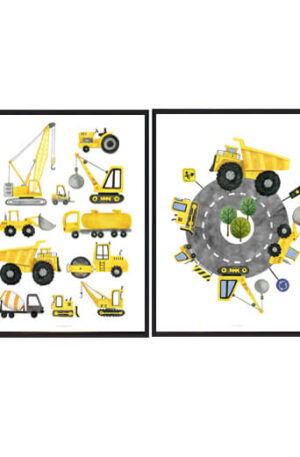 Industrimaskiner - børneplakater (Størrelse: L - 50x70cm (B2))