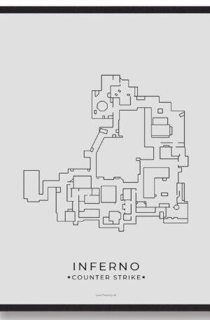 Inferno map - CS gamerplakater (Størrelse: L - 50x70cm (B2))