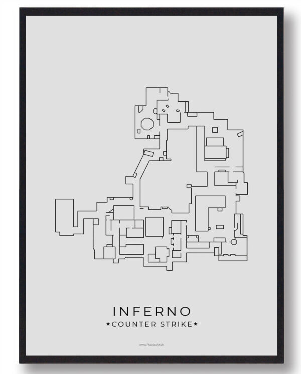 Inferno map - CS gamerplakater (Størrelse: L - 50x70cm (B2))