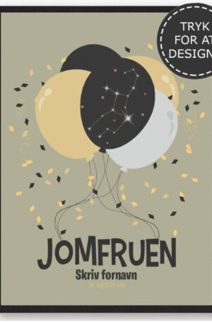 Stjernetegn jomfruen - personlig plakat (Størrelse: S - 21x29