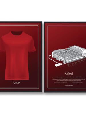 Liverpool - Trøje og Stadion plakatsæt (Størrelse: S - 21x29