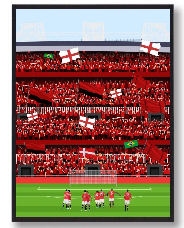 Manchester United plakat - fans - fodboldplakat (Størrelse: S - 21x29