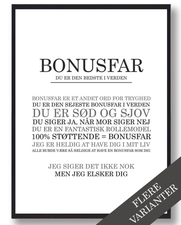 Bonusfar er den bedste... (Størrelse: S - 21x29