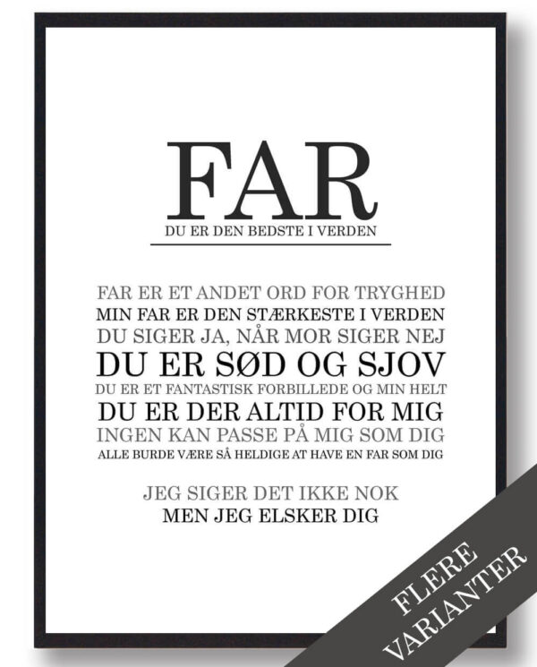 Far er den bedste...  - plakat (Størrelse: S - 21x29